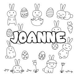 Coloriage JOANNE - d&eacute;cor Paques
