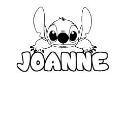 Coloriage prénom JOANNE - décor Stitch