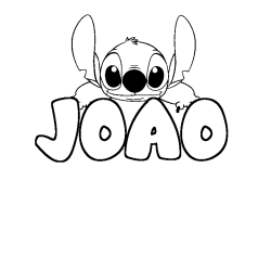 Coloriage prénom JOAO - décor Stitch