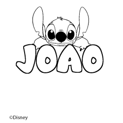 Coloriage pr&eacute;nom JOAO - d&eacute;cor Stitch