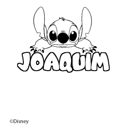Coloriage pr&eacute;nom JOAQUIM - d&eacute;cor Stitch