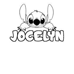 Coloriage prénom JOCELYN - décor Stitch