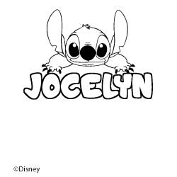 Coloriage pr&eacute;nom JOCELYN - d&eacute;cor Stitch