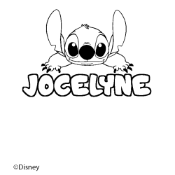 Coloriage pr&eacute;nom JOCELYNE - d&eacute;cor Stitch