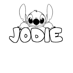 Coloriage prénom JODIE - décor Stitch