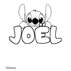 Coloriage pr&eacute;nom JO&Euml;L - d&eacute;cor Stitch