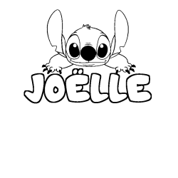 Coloriage prénom JOËLLE - décor Stitch