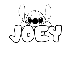 Coloriage prénom JOEY - décor Stitch