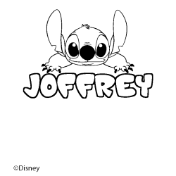 Coloriage pr&eacute;nom JOFFREY - d&eacute;cor Stitch