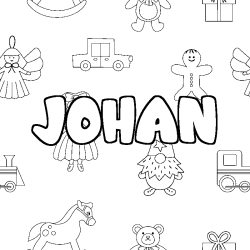Coloriage JOHAN - d&eacute;cor Jouets