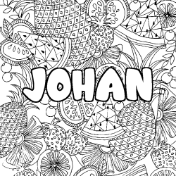 Coloriage JOHAN - d&eacute;cor Mandala fruits