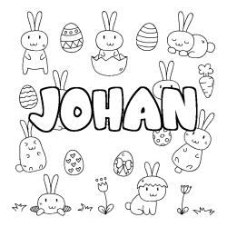 Coloriage JOHAN - d&eacute;cor Paques
