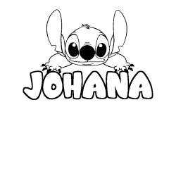 Coloriage prénom JOHANA - décor Stitch