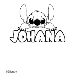 Coloriage pr&eacute;nom JOHANA - d&eacute;cor Stitch