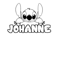 Coloriage prénom JOHANNE - décor Stitch