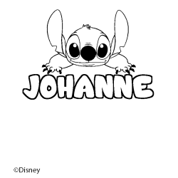 Coloriage pr&eacute;nom JOHANNE - d&eacute;cor Stitch
