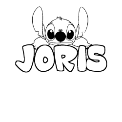 Coloriage prénom JORIS - décor Stitch