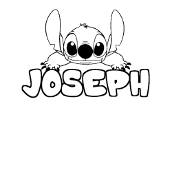 Coloriage prénom JOSEPH - décor Stitch