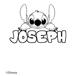 Coloriage pr&eacute;nom JOSEPH - d&eacute;cor Stitch
