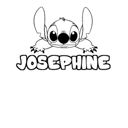 Coloriage prénom JOSEPHINE - décor Stitch