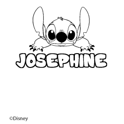Coloriage pr&eacute;nom JOSEPHINE - d&eacute;cor Stitch