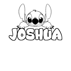 Coloriage prénom JOSHUA - décor Stitch