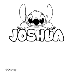 Coloriage pr&eacute;nom JOSHUA - d&eacute;cor Stitch