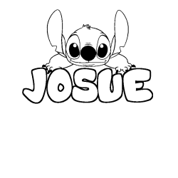 Coloriage prénom JOSUE - décor Stitch