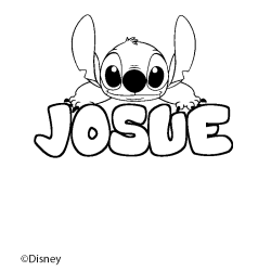 Coloriage pr&eacute;nom JOSUE - d&eacute;cor Stitch
