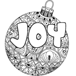 Coloriage prénom JOY - décor Boule de Noël