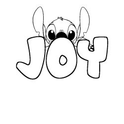 Coloriage prénom JOY - décor Stitch