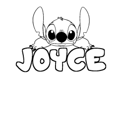 Coloriage prénom JOYCE - décor Stitch