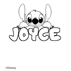 Coloriage pr&eacute;nom JOYCE - d&eacute;cor Stitch