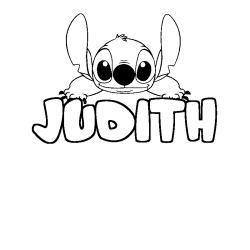 Coloriage prénom JUDITH - décor Stitch