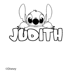 Coloriage pr&eacute;nom JUDITH - d&eacute;cor Stitch