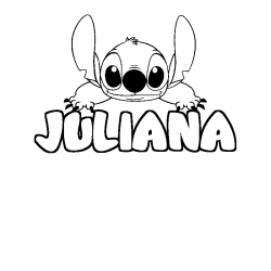 Coloriage prénom JULIANA - décor Stitch