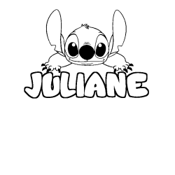 Coloriage prénom JULIANE - décor Stitch