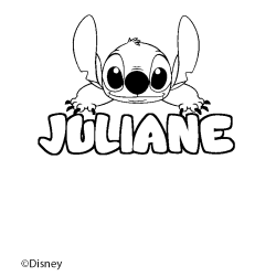 Coloriage pr&eacute;nom JULIANE - d&eacute;cor Stitch