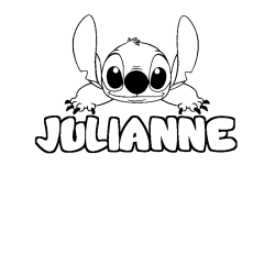 Coloriage prénom JULIANNE - décor Stitch