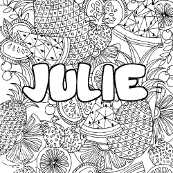 Coloriage JULIE - d&eacute;cor Mandala fruits