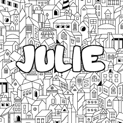 Coloriage JULIE - d&eacute;cor Ville