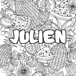Coloriage JULIEN - d&eacute;cor Mandala fruits