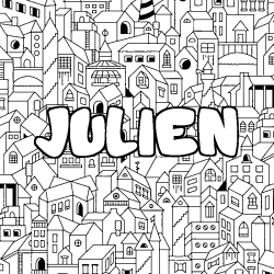 Coloriage JULIEN - d&eacute;cor Ville
