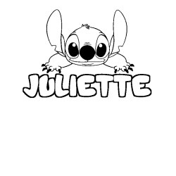 Coloriage prénom JULIETTE - décor Stitch