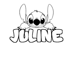 Coloriage prénom JULINE - décor Stitch