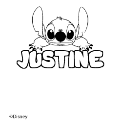 Coloriage JUSTINE - d&eacute;cor Stitch