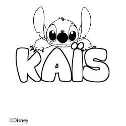Coloriage pr&eacute;nom KA&Iuml;S - d&eacute;cor Stitch