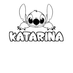 Coloriage prénom KATARINA - décor Stitch