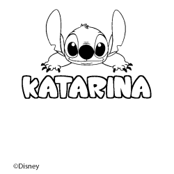 Coloriage pr&eacute;nom KATARINA - d&eacute;cor Stitch