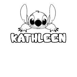 Coloriage prénom KATHLEEN - décor Stitch